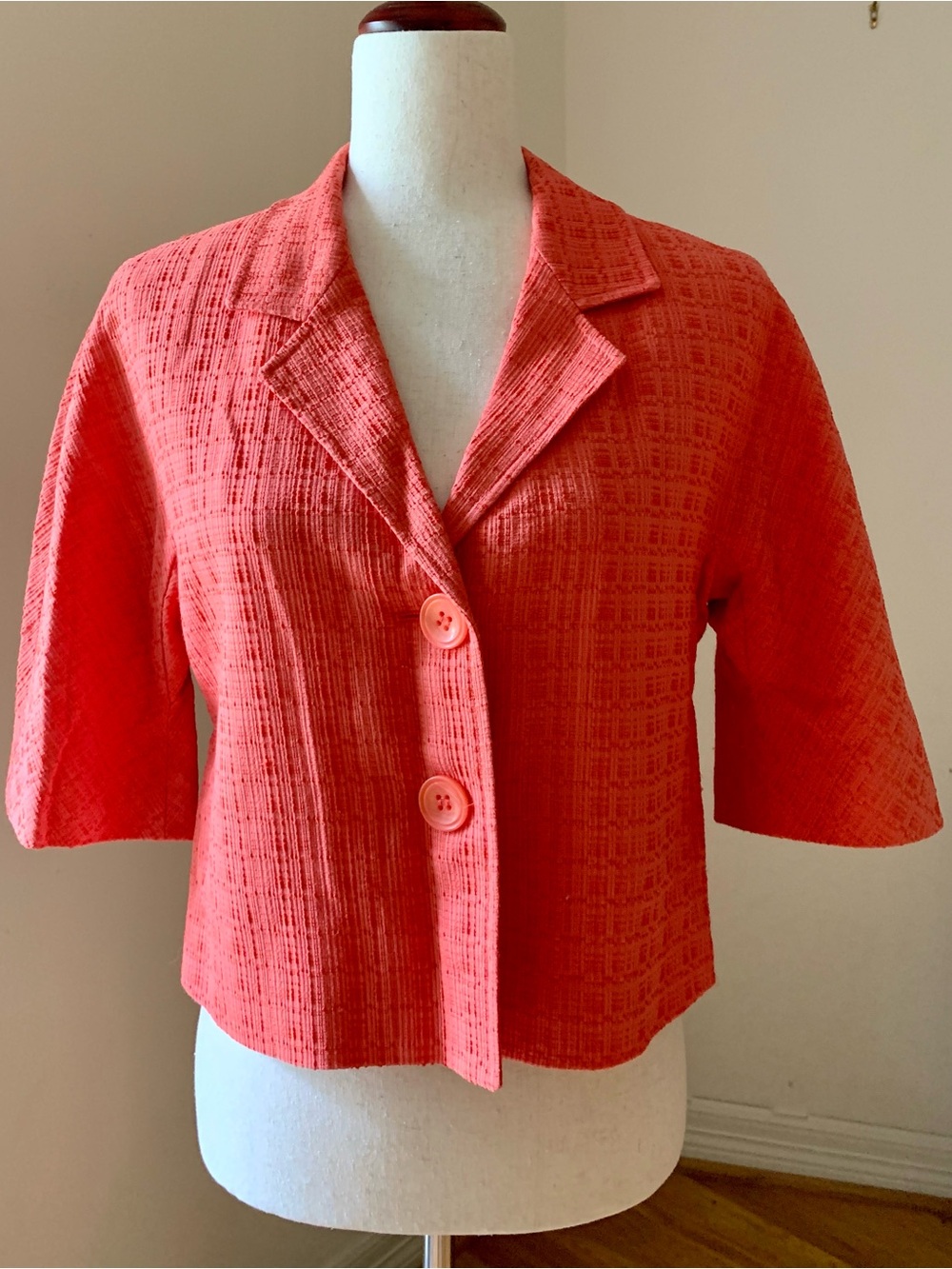 Lafayette 148 New York Coral Textured Jacket Size Small